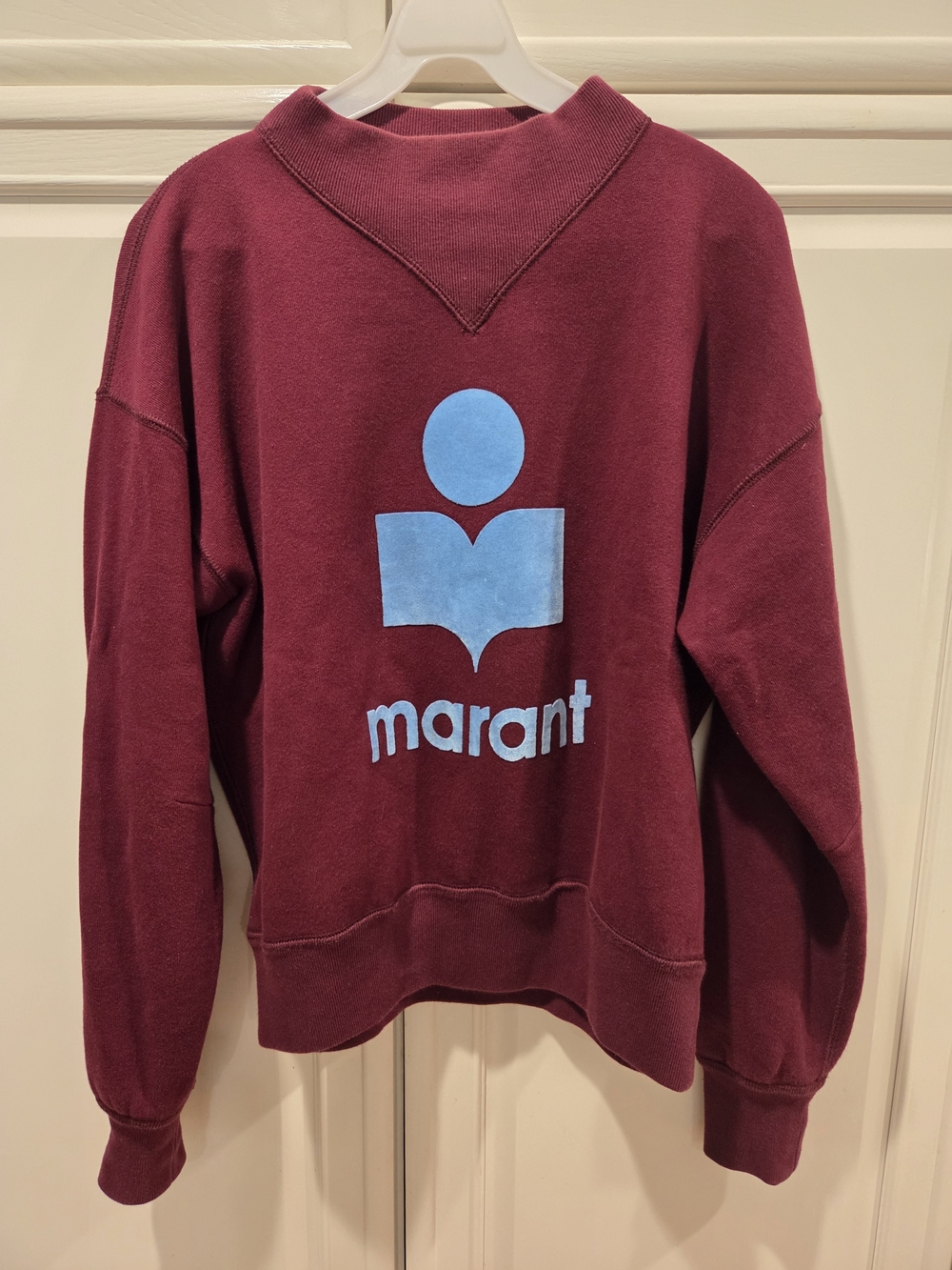 Isabel Marant Maroon Sweatshirt with Light Blue Logo